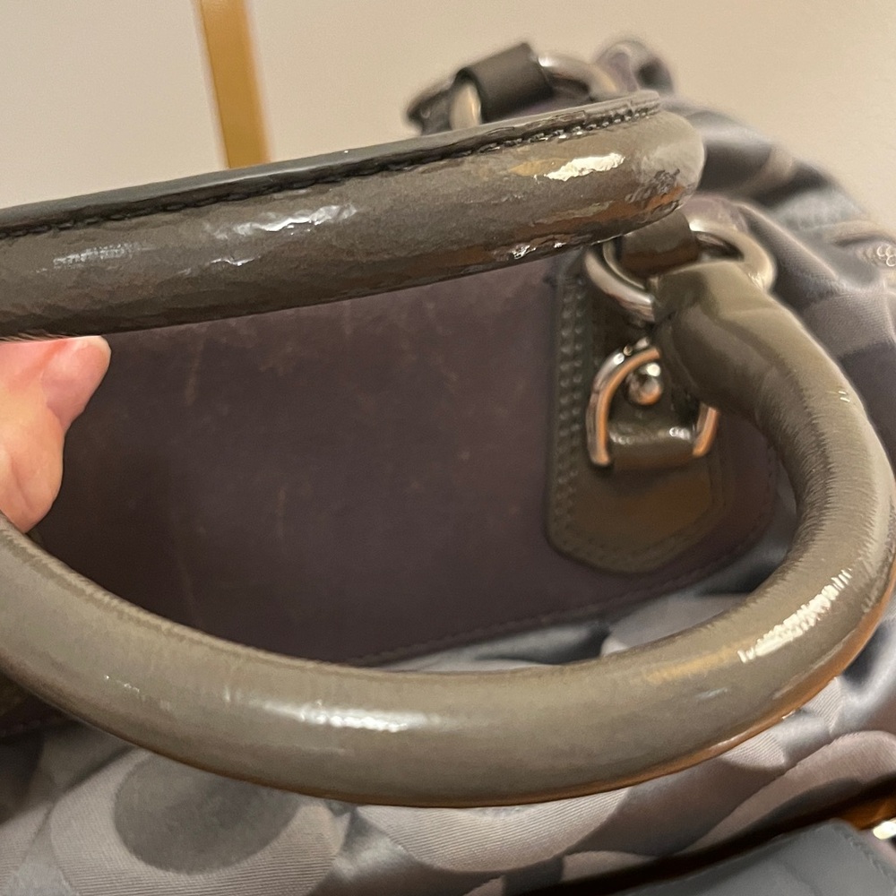 Coach Madison Op Art Dark Grey Sabrina Satchel - Picture 9 of 16